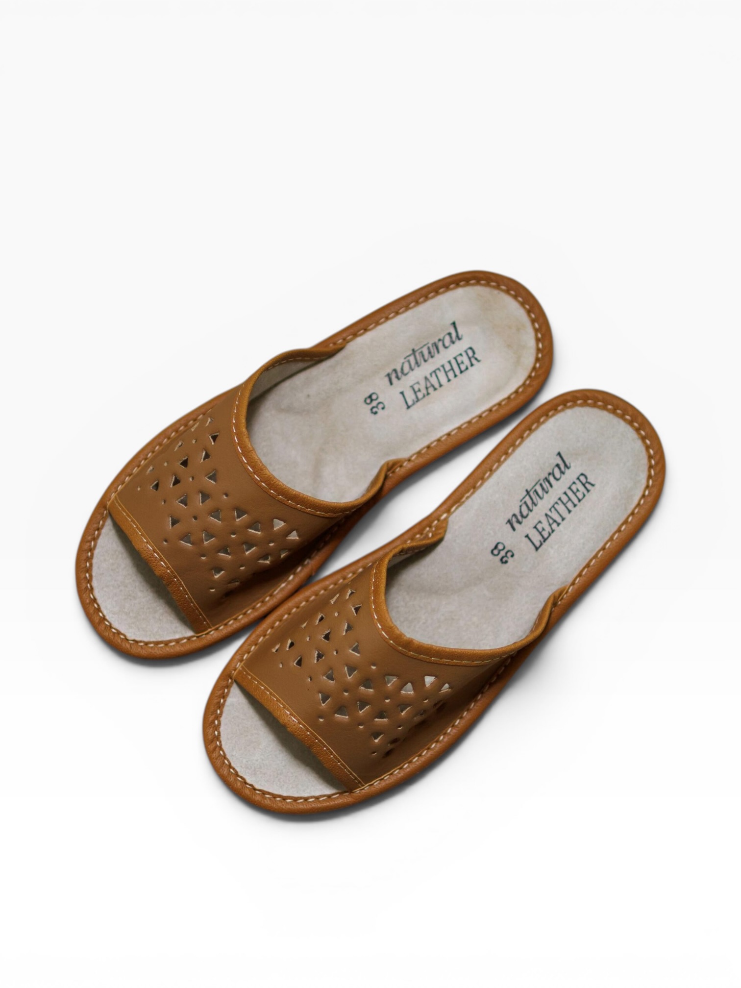 Kapcie brązowe „Siatka”